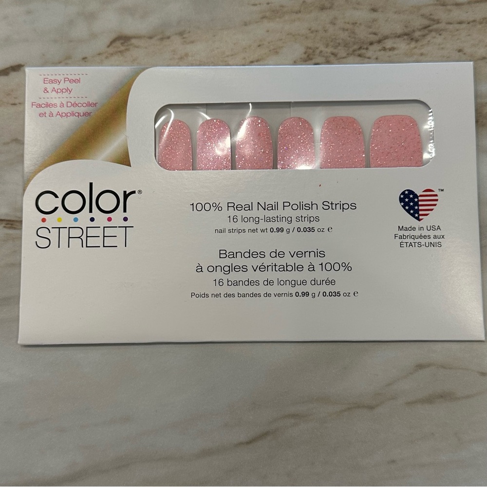 Color Street Nail Polish Strips Pink Power new in Package Glitter